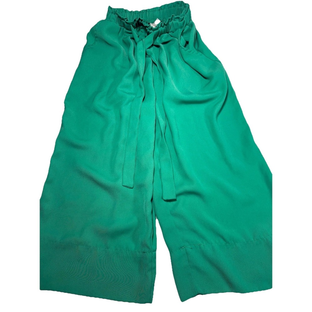 Xhilaration Wide Leg Tie-Waist Pants in Teal Green